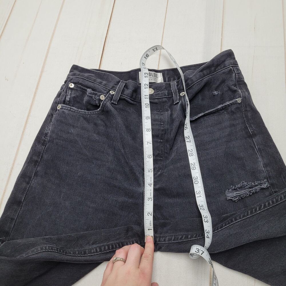 Agolde 90s midrise loose fit black jeans ripped distressed audio - Picture 6 of 12